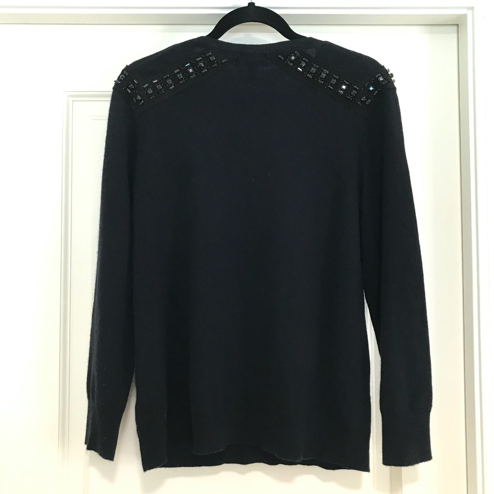 J. Crew Jeweled Shoulder Cashmere Blend Sweater-M - Picture 3 of 5